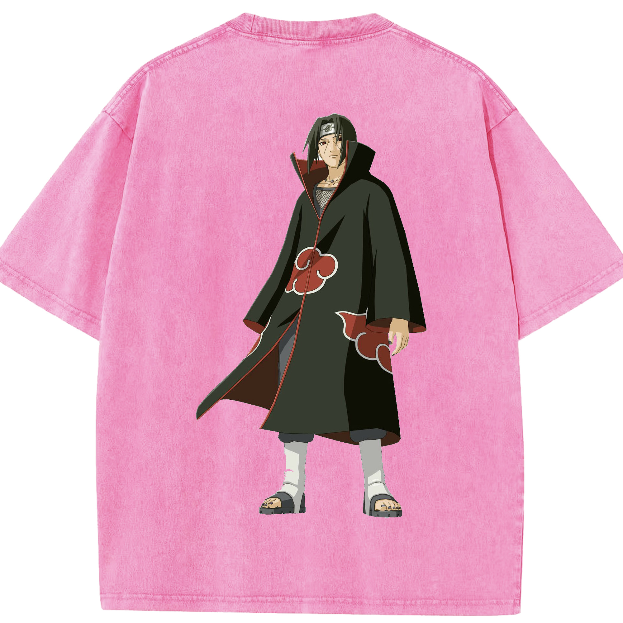 （画像用） NARUTO -ナルト- うちは イタチ Uchiha Itachi 綿100% ヴィンテージ風 半袖Tシャツ（背面プリント）